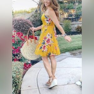 Stella Tweed Yellow Floral Casual Dress